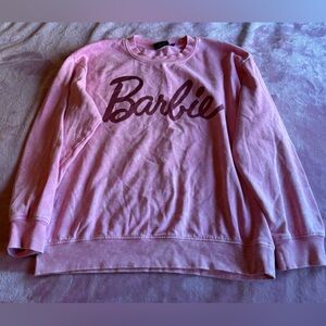 Barbie Sparkly Pink Crewneck Size Large